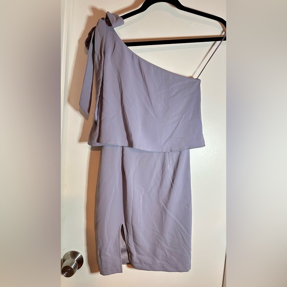superdown Jenna One Shoulder Mini Dress in Gray XS - Picture 3 of 10